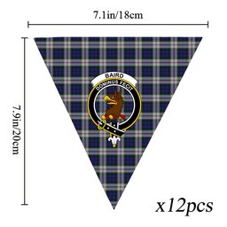 ScotsTee Shop Scottish Baird Dress Crest Tartan Triangle Flags Tartan Bunting, Pennants (12pcs)