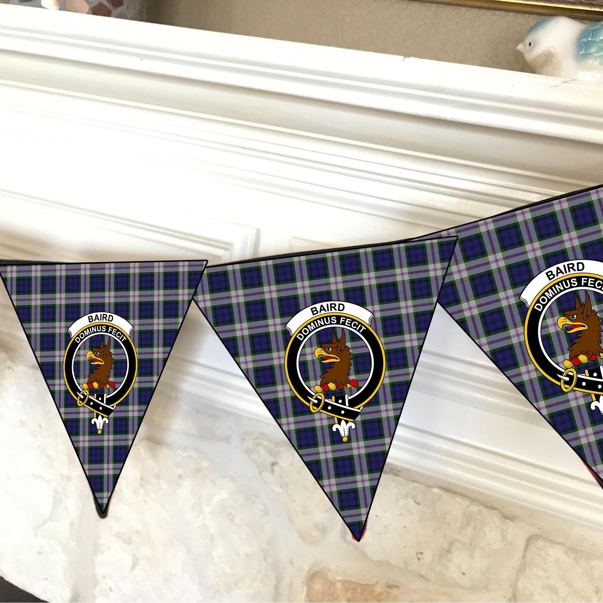 ScotsTee Shop Scottish Baird Dress Crest Tartan Triangle Flags Tartan Bunting, Pennants (12pcs)