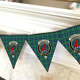 ScotsTee Shop Scottish Armstrong Ancient Crest Tartan Triangle Flags Tartan Bunting, Pennants (12pcs)