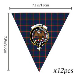 ScotsTee Shop Scottish Agnew Modern Crest Tartan Triangle Flags Tartan Bunting, Pennants (12pcs)