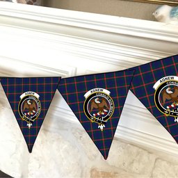 ScotsTee Shop Scottish Agnew Modern Crest Tartan Triangle Flags Tartan Bunting, Pennants (12pcs)