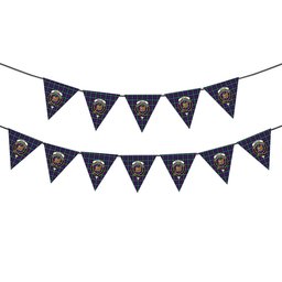 ScotsTee Shop Scottish Baillie Highland Society Modern Crest Tartan Triangle Flags Tartan Bunting, Pennants (12pcs)
