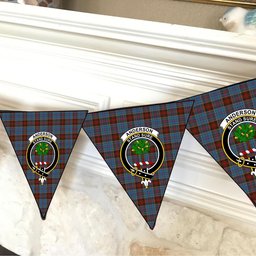 ScotsTee Shop Scottish Anderson MacGregor Hastie 1 Crest Tartan Triangle Flags Tartan Bunting, Pennants (12pcs)