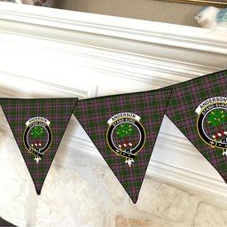 ScotsTee Shop Scottish Anderson of Kinneddar Hunting Crest Tartan Triangle Flags Tartan Bunting, Pennants (12pcs)