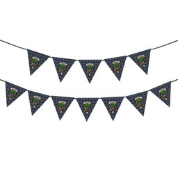 ScotsTee Shop Scottish Anderson Coulson Bonner 2 Crest Tartan Triangle Flags Tartan Bunting, Pennants (12pcs)