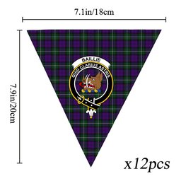 ScotsTee Shop Scottish Baillie Highland Society Crest Tartan Triangle Flags Tartan Bunting, Pennants (12pcs)
