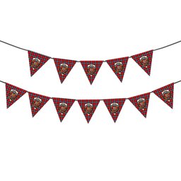 ScotsTee Shop Scottish Baillie of Polkemmet Red Modern Crest Tartan Triangle Flags Tartan Bunting, Pennants (12pcs)