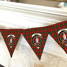 ScotsTee Shop Scottish Boyd Modern Crest Tartan Triangle Flags Tartan Bunting, Pennants (12pcs)