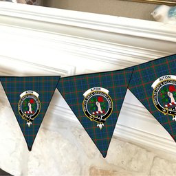ScotsTee Shop Scottish Aiton Modern Crest Tartan Triangle Flags Tartan Bunting, Pennants (12pcs)