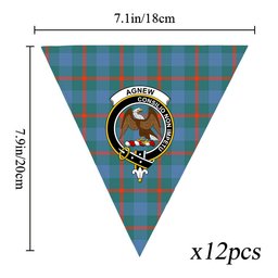 ScotsTee Shop Scottish Agnew Ancient Crest Tartan Triangle Flags Tartan Bunting, Pennants (12pcs)