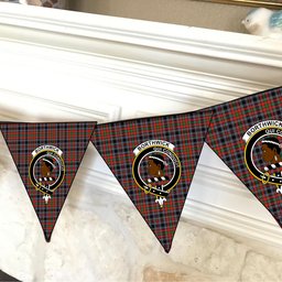 ScotsTee Shop Scottish Borthwick Ancient Crest Tartan Triangle Flags Tartan Bunting, Pennants (12pcs)