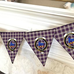ScotsTee Shop Scottish Bruce of Kinnaird Dress (Dance) Crest Tartan Triangle Flags Tartan Bunting, Pennants (12pcs)