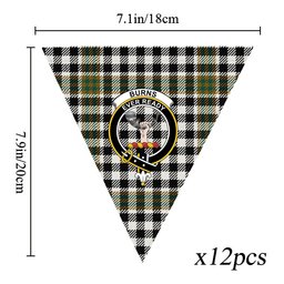 ScotsTee Shop Scottish Burns Check Modern Crest Tartan Triangle Flags Tartan Bunting, Pennants (12pcs)
