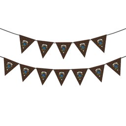 ScotsTee Shop Scottish Bowie Black Modern Crest Tartan Triangle Flags Tartan Bunting, Pennants (12pcs)