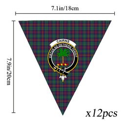 ScotsTee Shop Scottish Cairns of Finavon Modern Crest Tartan Triangle Flags Tartan Bunting, Pennants (12pcs)