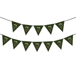 ScotsTee Shop Scottish Bisset SC Crest Tartan Triangle Flags Tartan Bunting, Pennants (12pcs)