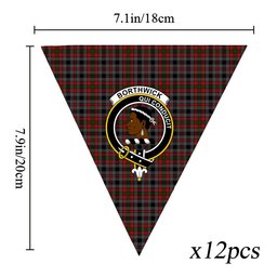 ScotsTee Shop Scottish Borthwick Hunting Crest Tartan Triangle Flags Tartan Bunting, Pennants (12pcs)