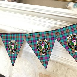 ScotsTee Shop Scottish Buchanan Inauguration Crest Tartan Triangle Flags Tartan Bunting, Pennants (12pcs)