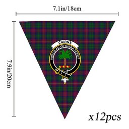 ScotsTee Shop Scottish Cairns of Finavon Crest Tartan Triangle Flags Tartan Bunting, Pennants (12pcs)