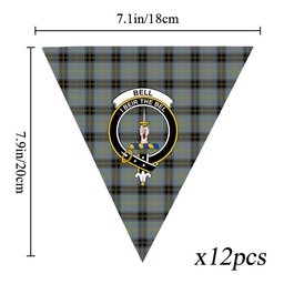 ScotsTee Shop Scottish Bell of the Borders Crest Tartan Triangle Flags Tartan Bunting, Pennants (12pcs)