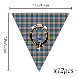 ScotsTee Shop Scottish Barclay Hunting #2 Modern Clan Crest Tartan Triangle Flags Tartan Bunting, Pennants (12pcs)