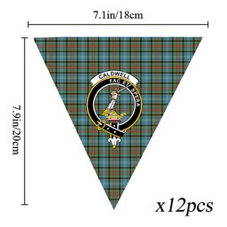 ScotsTee Shop Scottish Caldwell Crest Tartan Triangle Flags Tartan Bunting, Pennants (12pcs)