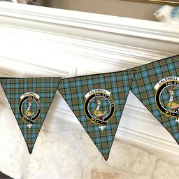 ScotsTee Shop Scottish Caldwell Crest Tartan Triangle Flags Tartan Bunting, Pennants (12pcs)