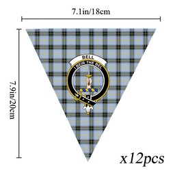 ScotsTee Shop Scottish Bell of the Borders Ancient Crest Tartan Triangle Flags Tartan Bunting, Pennants (12pcs)