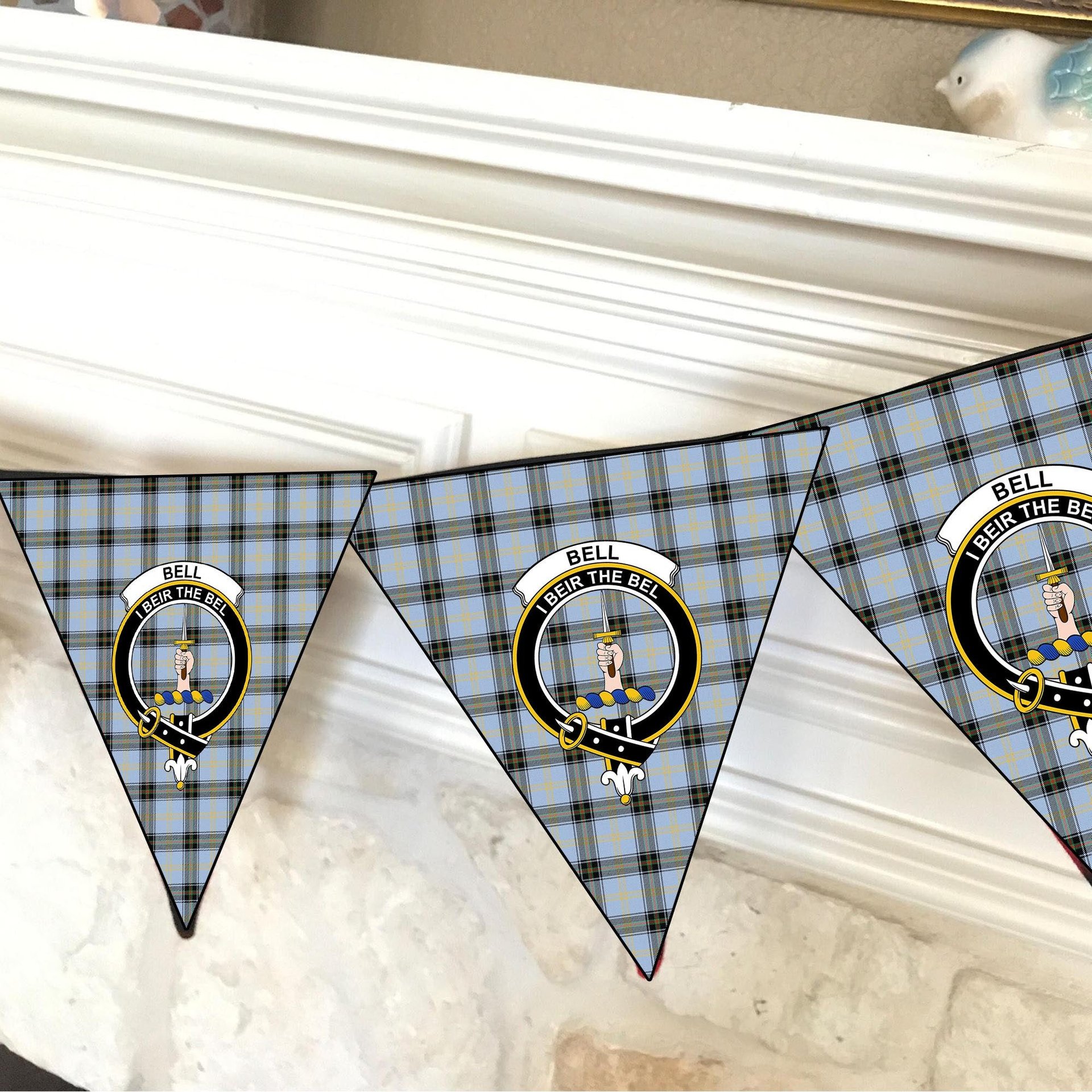 ScotsTee Shop Scottish Bell of the Borders Ancient Crest Tartan Triangle Flags Tartan Bunting, Pennants (12pcs)