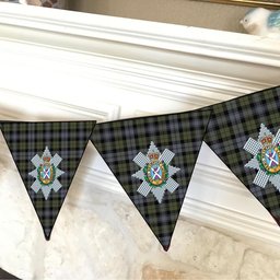 ScotsTee Shop Scottish Black Watch Large Sett Ancient Crest Tartan Triangle Flags Tartan Bunting, Pennants (12pcs)