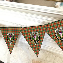 ScotsTee Shop Scottish Buchanan Old Sett Crest Tartan Triangle Flags Tartan Bunting, Pennants (12pcs)