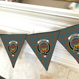 ScotsTee Shop Scottish Cameron Hunting Ancient Crest Tartan Triangle Flags Tartan Bunting, Pennants (12pcs)