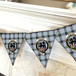 ScotsTee Shop Scottish Baxter of Balgavies Ancient Crest Tartan Triangle Flags Tartan Bunting, Pennants (12pcs)