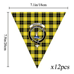 ScotsTee Shop Scottish Barclay Dress Modern Crest Tartan Triangle Flags Tartan Bunting, Pennants (12pcs)