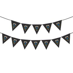 ScotsTee Shop Scottish Bowie Black Crest Tartan Triangle Flags Tartan Bunting, Pennants (12pcs)