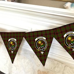 ScotsTee Shop Scottish Buchan Modern Crest Tartan Triangle Flags Tartan Bunting, Pennants (12pcs)