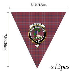 ScotsTee Shop Scottish Burnett Hunting Modern Crest Tartan Triangle Flags Tartan Bunting, Pennants (12pcs)