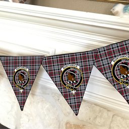 ScotsTee Shop Scottish Borthwick Dress Modern Crest Tartan Triangle Flags Tartan Bunting, Pennants (12pcs)