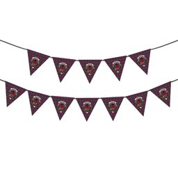 ScotsTee Shop Scottish Crawford Red Modern Crest Tartan Triangle Flags Tartan Bunting, Pennants (12pcs)