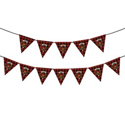 ScotsTee Shop Scottish Cameron Black and Red Ancient Crest Tartan Triangle Flags Tartan Bunting, Pennants (12pcs)