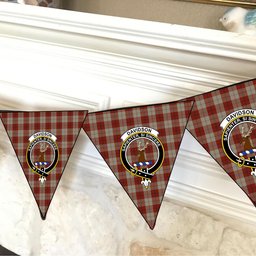 ScotsTee Shop Scottish Davidson Dress Dancers Crest Tartan Triangle Flags Tartan Bunting, Pennants (12pcs)