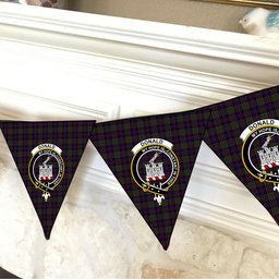 ScotsTee Shop Scottish Donald of Clan Ranald Crest Tartan Triangle Flags Tartan Bunting, Pennants (12pcs)
