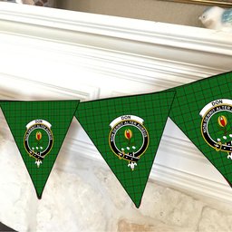 ScotsTee Shop Scottish Don (Tribe-of-Mar) Crest Tartan Triangle Flags Tartan Bunting, Pennants (12pcs)