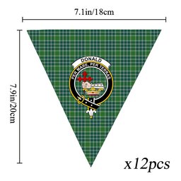 ScotsTee Shop Scottish Donald Lord of the Isles Hunting Ancient Crest Tartan Triangle Flags Tartan Bunting, Pennants (12pcs)