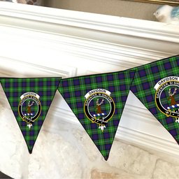 ScotsTee Shop Scottish Davidson of Tulloch Crest Tartan Triangle Flags Tartan Bunting, Pennants (12pcs)