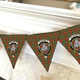 ScotsTee Shop Scottish Dalrymple of Castleton #2 Modern Crest Tartan Triangle Flags Tartan Bunting, Pennants (12pcs)