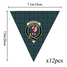 ScotsTee Shop Scottish Cockburn Ancient Crest Tartan Triangle Flags Tartan Bunting, Pennants (12pcs)