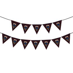 ScotsTee Shop Scottish Clark (Lion) Red Crest Tartan Triangle Flags Tartan Bunting, Pennants (12pcs)