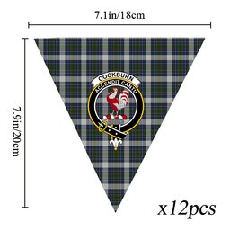 ScotsTee Shop Scottish Cockburn of Ormiston Dress Crest Tartan Triangle Flags Tartan Bunting, Pennants (12pcs)