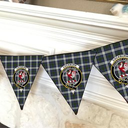 ScotsTee Shop Scottish Cockburn of Ormiston Dress Crest Tartan Triangle Flags Tartan Bunting, Pennants (12pcs)